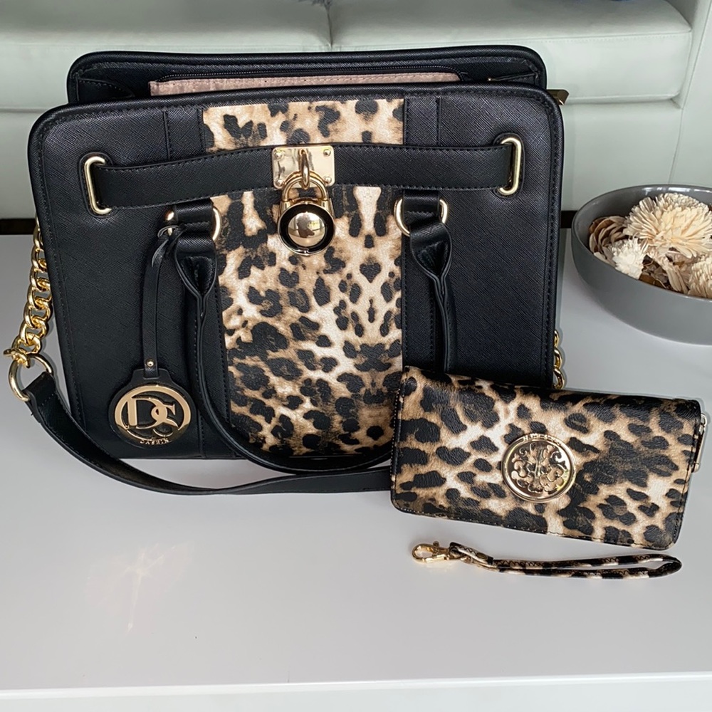 Animal Print bag with matching wallet